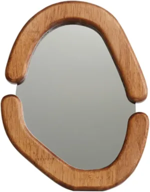 GaRcan Compact Vanity Mirror Retro Wooden Mirror Brown Desktop Ornaments Cosmetic Mirror Wall-Mounted Vanity Mirror Single-Sided Desktop Mirror Salon Hairdressing Mirror (Color