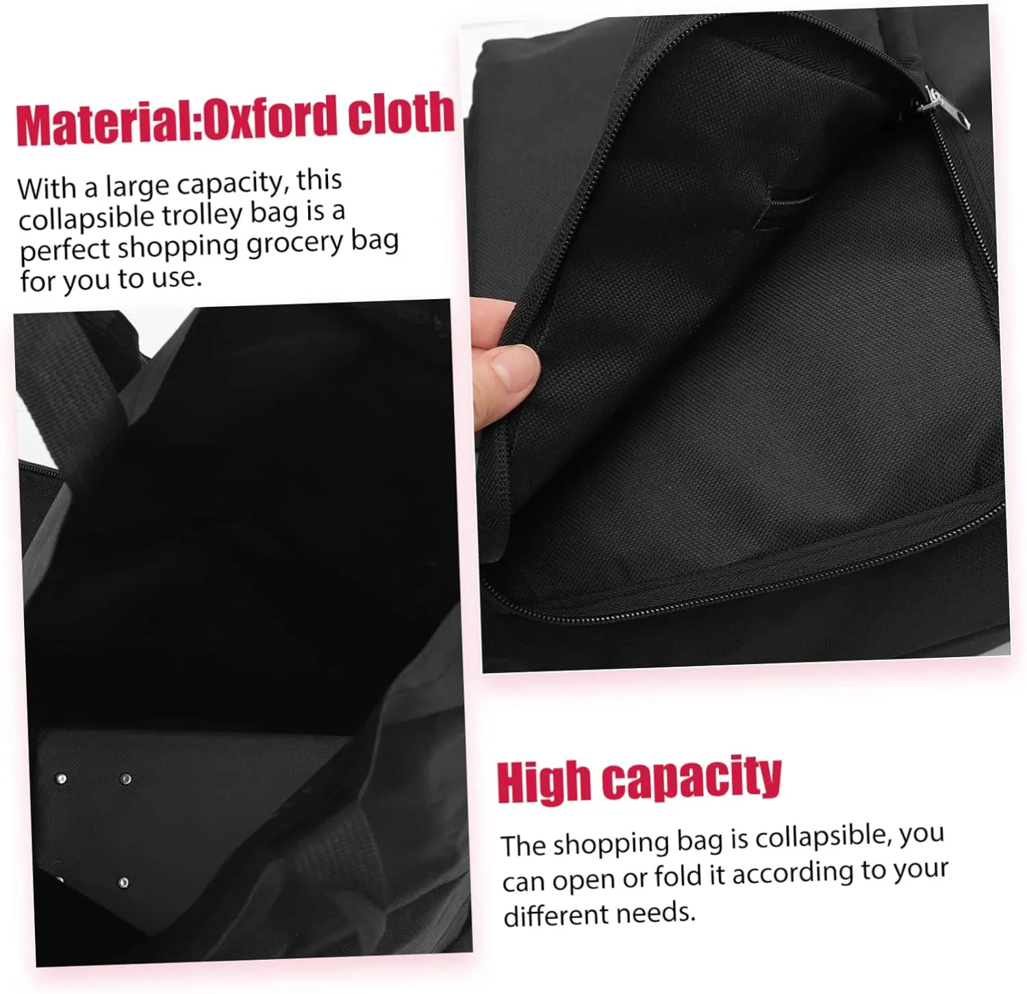 Garneck Tug Bag Foldable Tey Portable Dolly Shopping Bag Large The Tote Bag Folding Wagons Folding Hand Cart