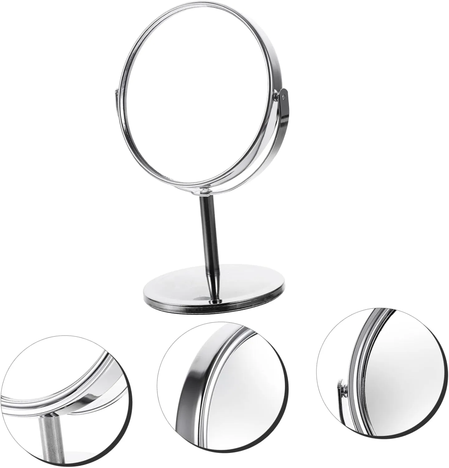 Gatuida 5pcs Double-Sided Round Desk Mirror Makeup Shaving Mirror 360° Rotation Tabletop Vanity