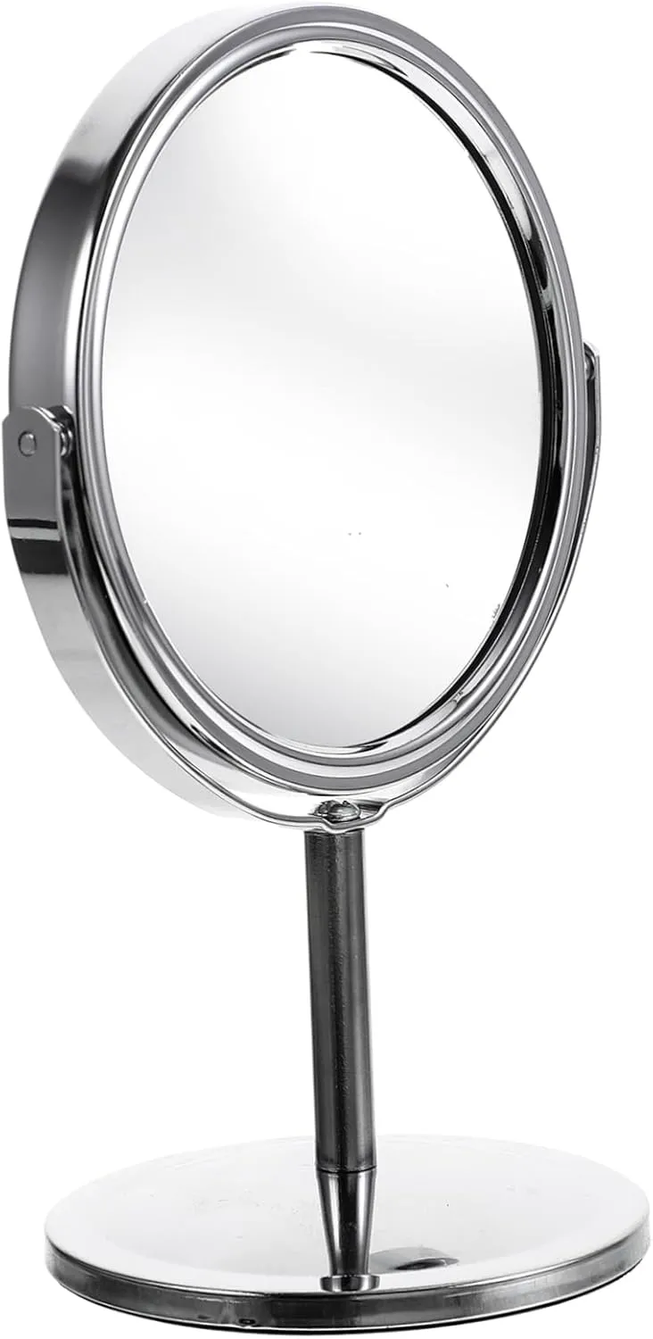 Gatuida 5pcs Double-Sided Round Desk Mirror Makeup Shaving Mirror 360° Rotation Tabletop Vanity