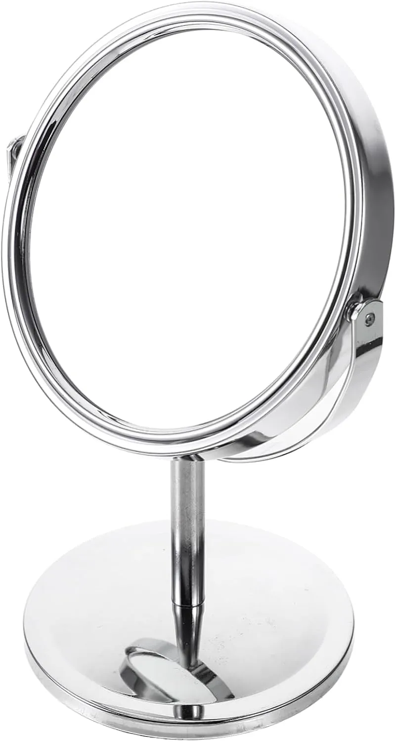 Gatuida 5pcs Double-Sided Round Desk Mirror Makeup Shaving Mirror 360° Rotation Tabletop Vanity
