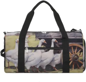 Geese Leisure Time Funny Gym Bag Travel Duffel Bags Carry On Weekender Overnight Bag for Women Men