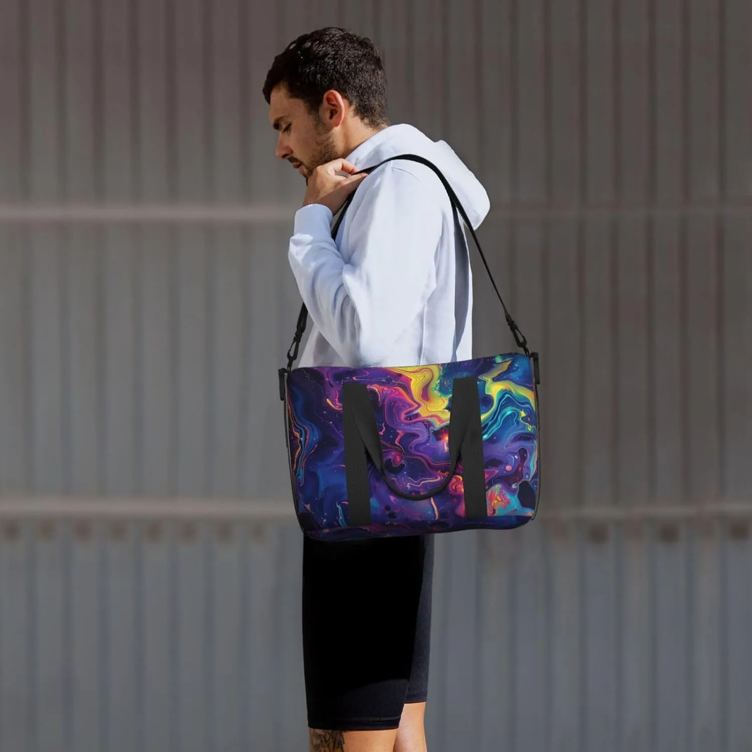 Generate abstract digital art print Travel Duffel Bag, Sports Tote Gym Bag, Swim Pool Bag Large Shoulder Tote Bag for Beach Weekender, 202-406-121