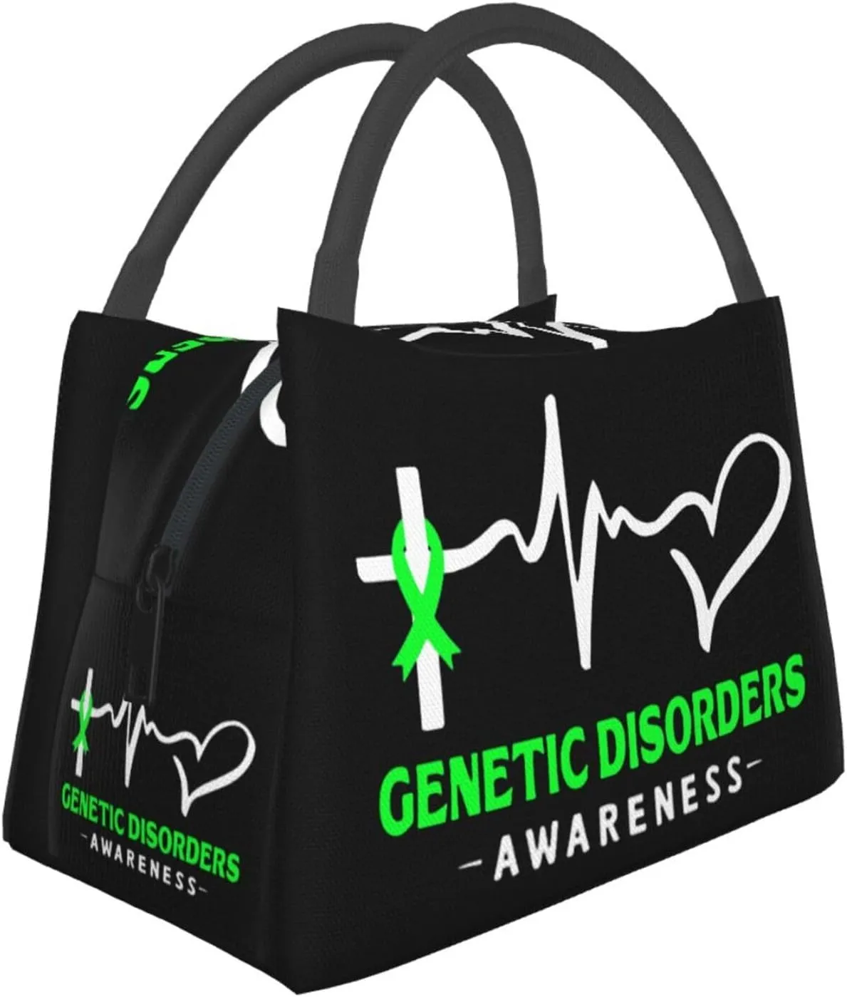 Genetic Disorders Awareness Lunch Box Large Portable Collapsible Insulated Cooler Lunch Tote for Men Women96, Black