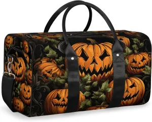 Ghost Pumpkin Travel Duffle Bag for Women Men Gym Duffel Foldable Bag Waterproof Weekender Halloween Duffle Tote