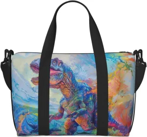 Giganotosau print Travel Duffel Bag, Sports Tote Gym Bag, Swim Pool Bag Large Shoulder Tote Bag for Beach Weekender, 202-406-121