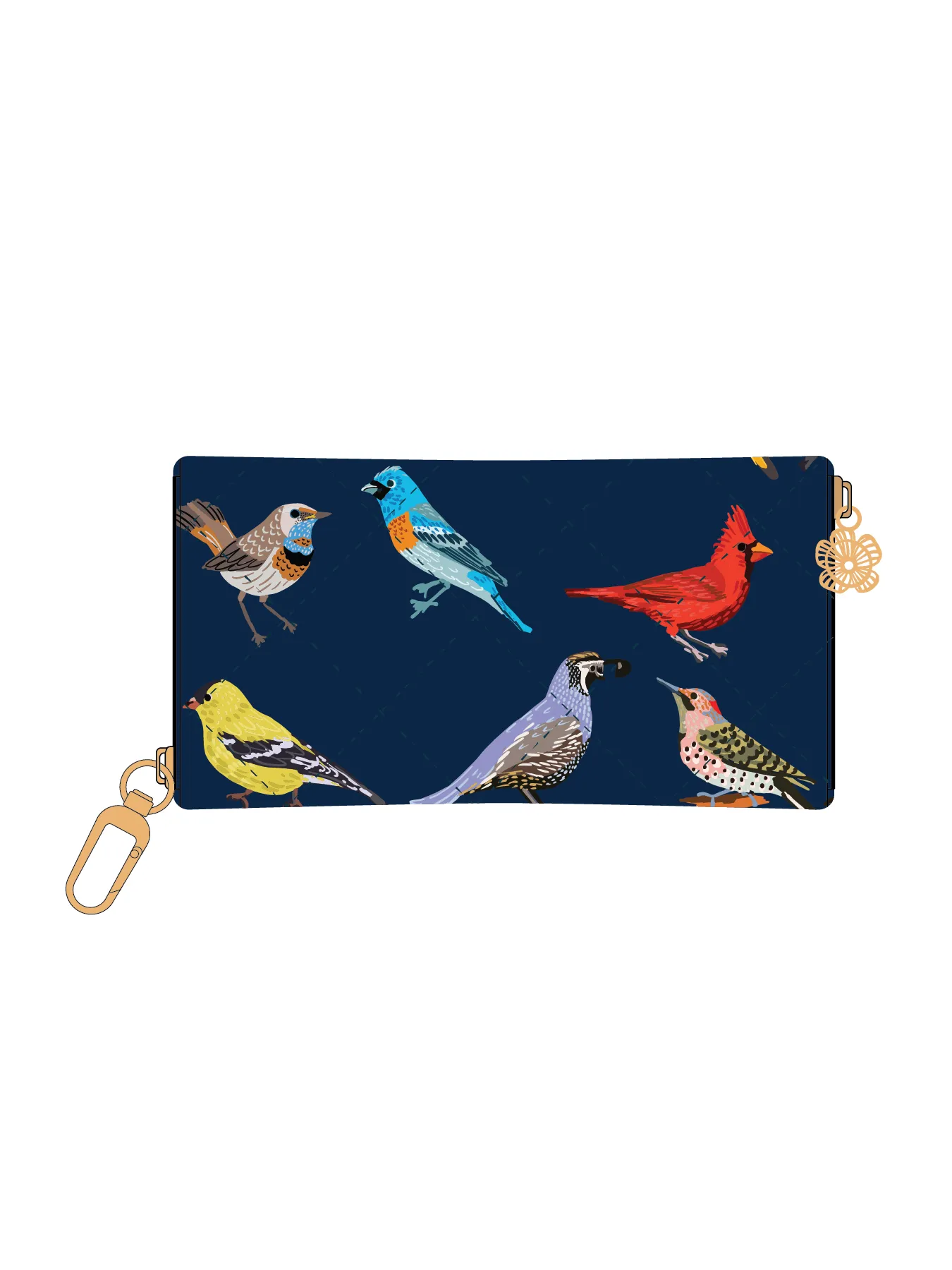 Glasses Case Birds Navy