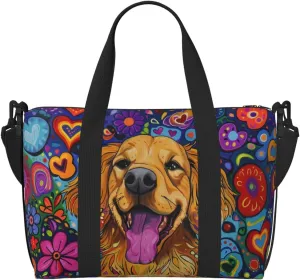 Golden Retriever print Travel Duffel Bag, Sports Tote Gym Bag, Swim Pool Bag Large Shoulder Tote Bag for Beach Weekender, 202-406-121