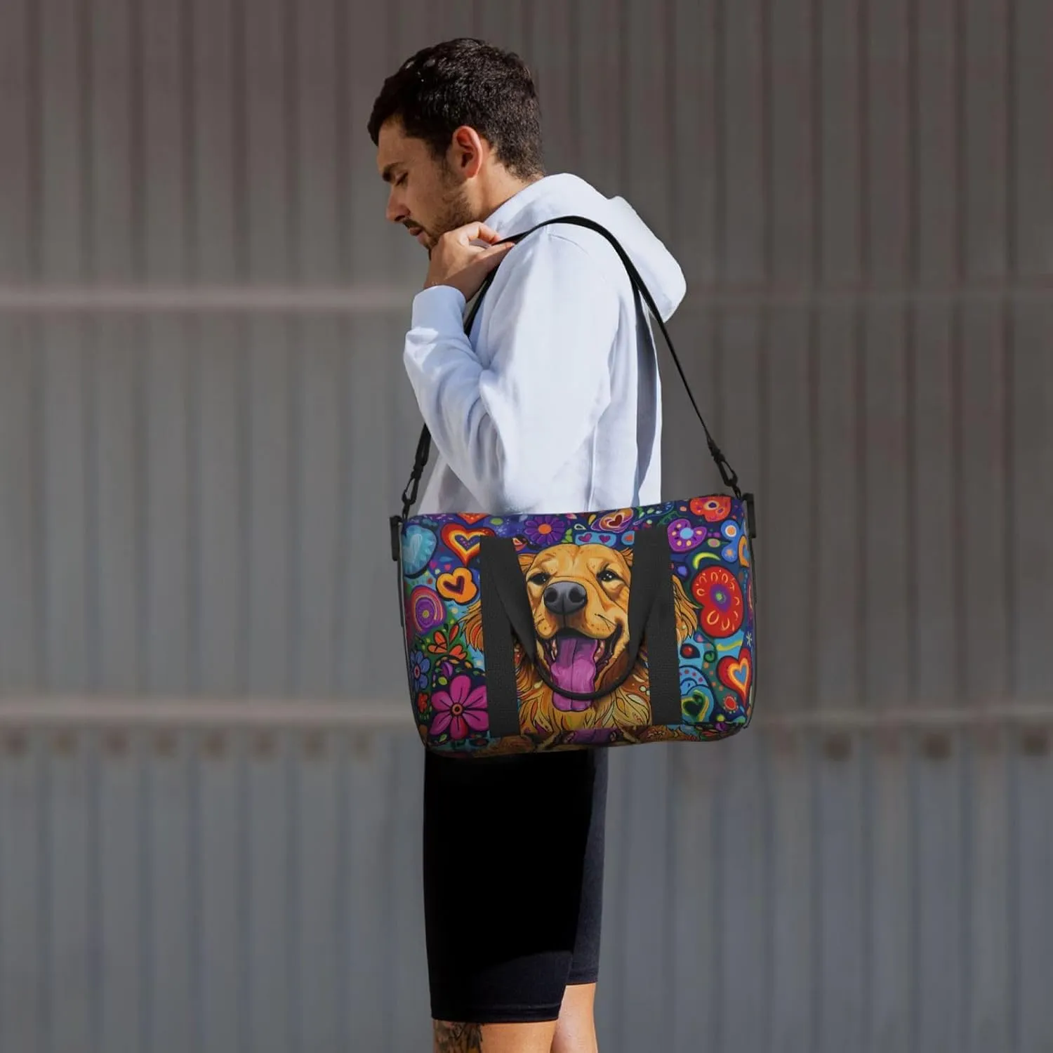 Golden Retriever print Travel Duffel Bag, Sports Tote Gym Bag, Swim Pool Bag Large Shoulder Tote Bag for Beach Weekender, 202-406-121