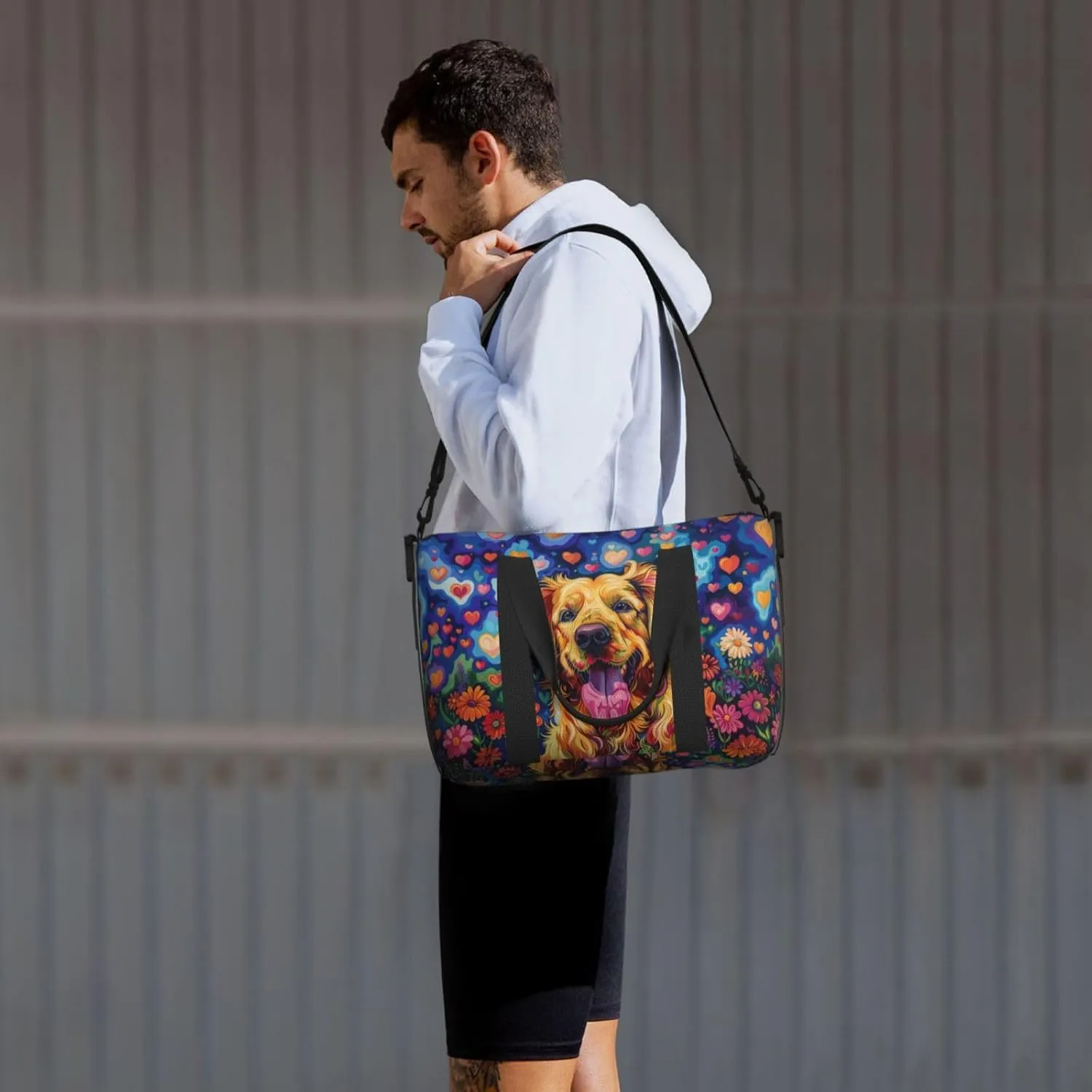 Golden Retriever print Travel Duffel Bag, Sports Tote Gym Bag, Swim Pool Bag Large Shoulder Tote Bag for Beach Weekender, 202-406-121