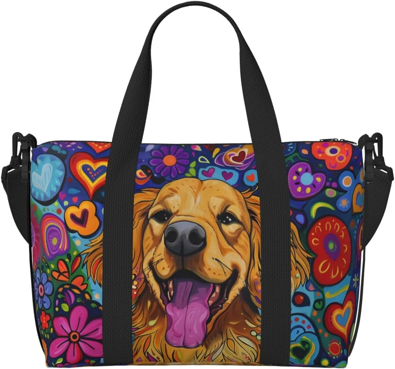 Golden Retriever print Travel Duffel Bag, Sports Tote Gym Bag, Swim Pool Bag Large Shoulder Tote Bag for Beach Weekender, 202-406-121