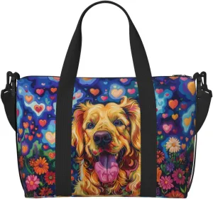 Golden Retriever print Travel Duffel Bag, Sports Tote Gym Bag, Swim Pool Bag Large Shoulder Tote Bag for Beach Weekender, 202-406-121