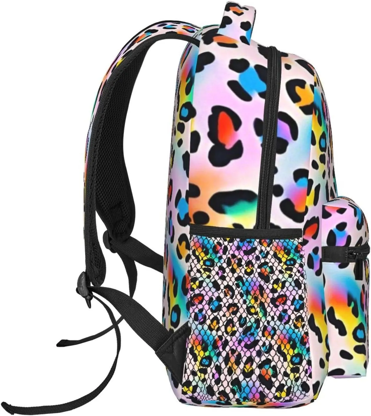 Gradient Rainbow Leopard Adult Backpacks 15 Inch Laptop Backpack Double Shoulder Bag for Work Travel Gifts