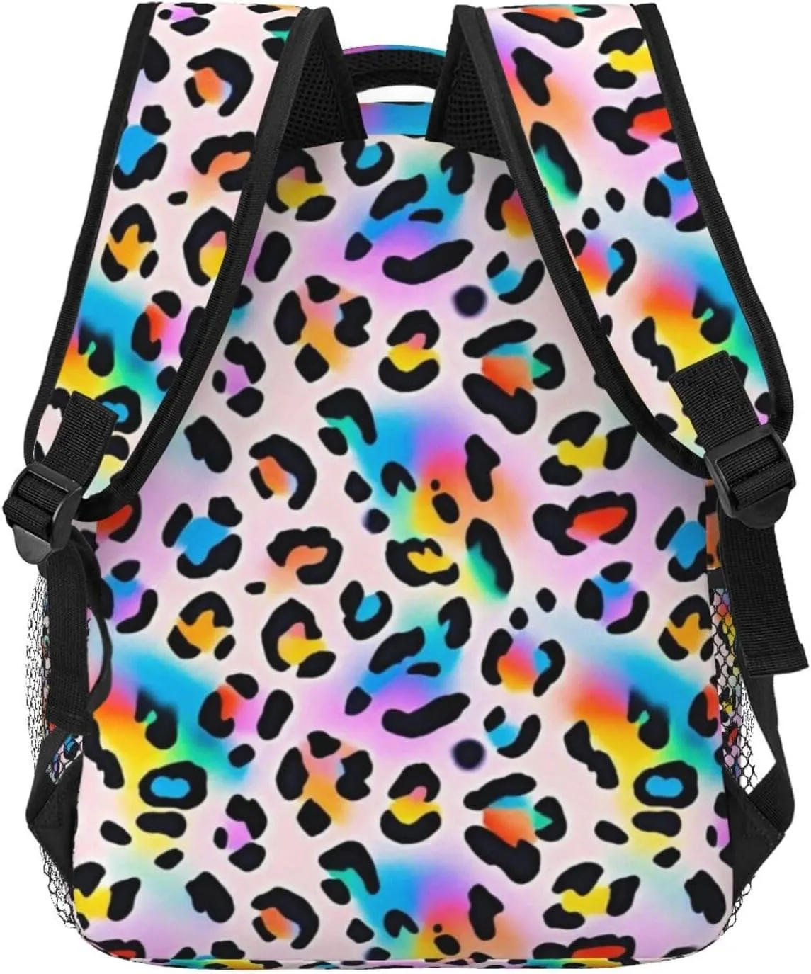 Gradient Rainbow Leopard Adult Backpacks 15 Inch Laptop Backpack Double Shoulder Bag for Work Travel Gifts