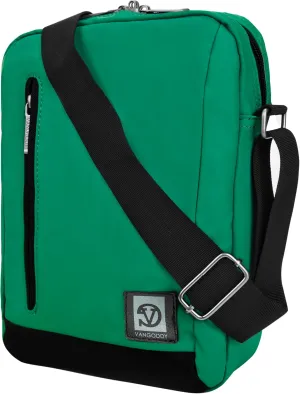 Green Anti-Theft Crossbody Tablet Messenger Bag for RCA Viking Pro 10.1, Cambio 10.1
