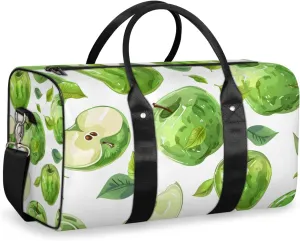 Green Apples Travel Duffle Bag for Women Men Gym Duffel Foldable Bag Waterproof Weekender Fruit Theme Duffle Tote