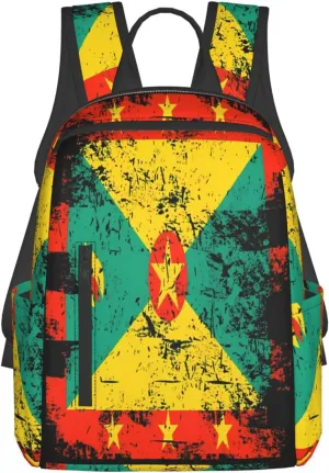 Grenada Flag Casual Backpacks Large Capacity Laptop Backpack Sports Fitness Rucksack Travel Carry-On Daypack Work Bag for Outdoor Camping