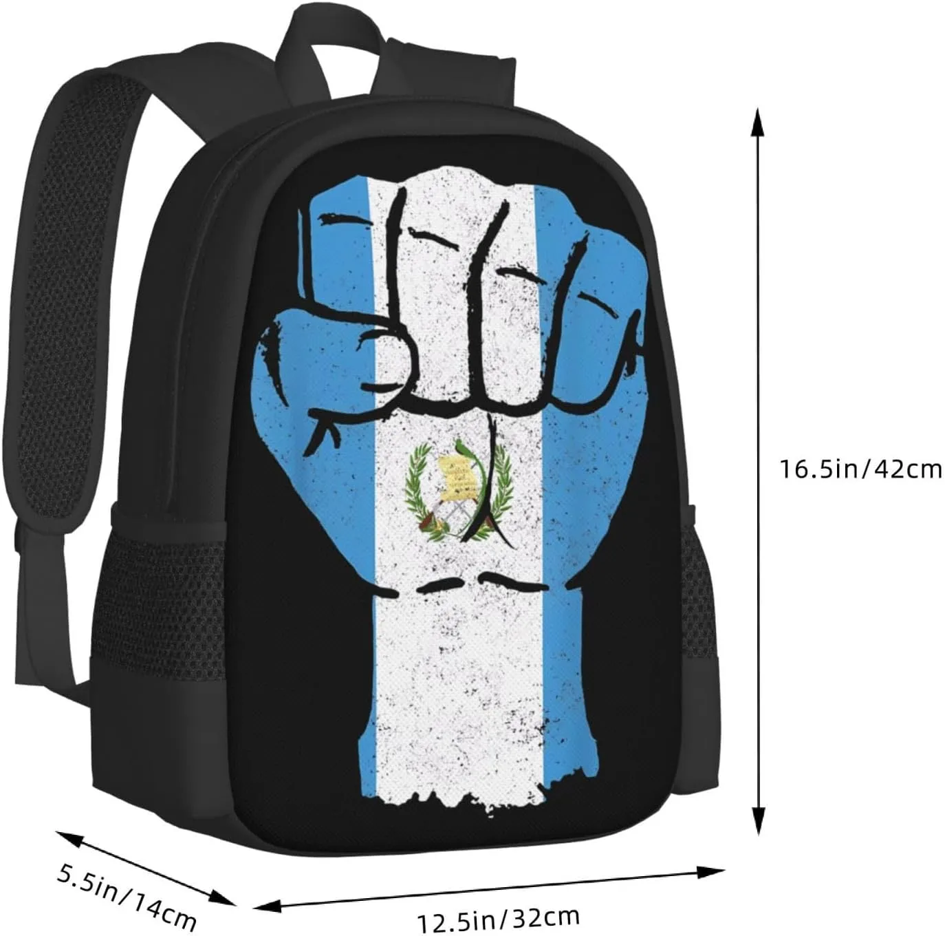 Guatemala Strong Guatemalan Flag Travel Backpack Casual Backpacks 15 Inch Laptop Back Pack Lightweight Rucksack Outdoor Sport Daypack Large Bags for Working Camping Hiking