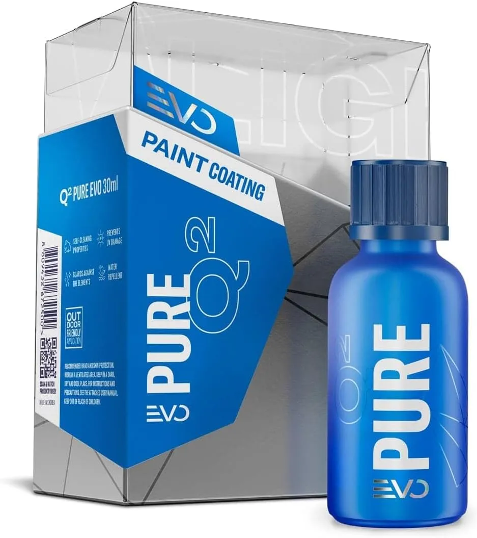 GYEON Q2 PURE EVO Ceramic Coating – Ultra Gloss – sio2 Hard – Deep Shine - Single Layer – Outdoor Application – Water Spot Resistant - Extreme Durability (50ml)
