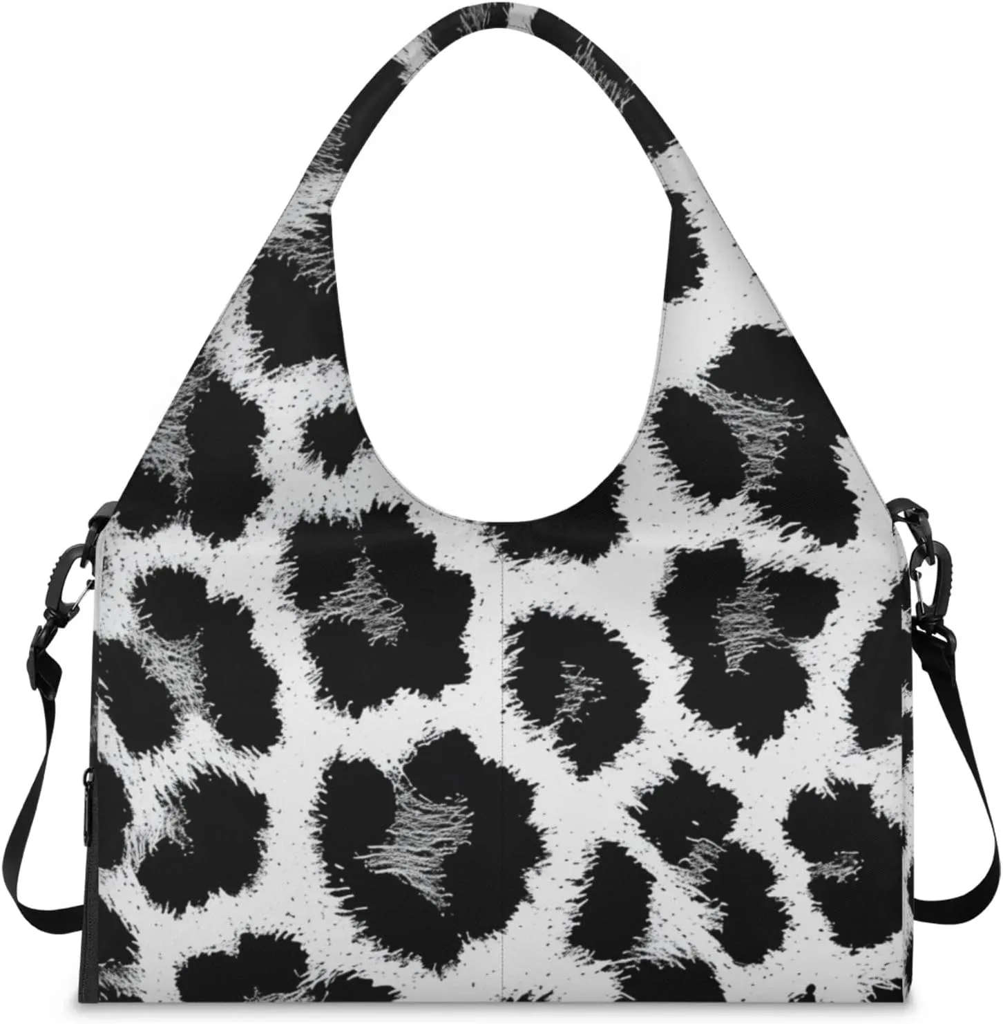 Gym Bag for Women Animal Leopards Print Duffel Bag with Shoe Compartment and Yoga Mat Holder Portable Weekender Bags Travel Tote Bags