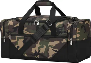 Gym Bag Sport Duffle Bag for Men - 21 in Weekender Travel Bag with Trolley Sleeve (Camo)