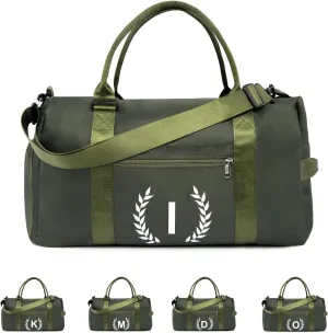 Gym Bag with Shoe Compartment - Personalized Monogrammed Duffle for Sports, Travel, and Workout with Initials