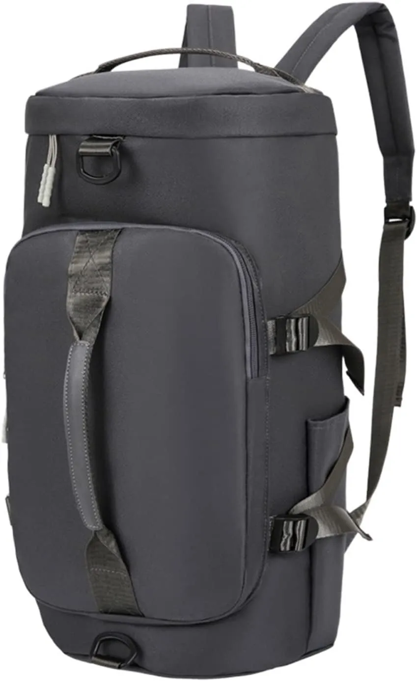 Gym Bags Outdoor Sports Storage Backpack with Shoes Pocket Fitness Men Women Bag Multifunction Travel Gym Crossbody Bag (Color : Pink) (Deep grey)