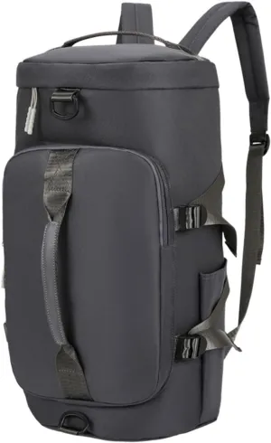 Gym Bags Outdoor Sports Storage Backpack with Shoes Pocket Fitness Men Women Bag Multifunction Travel Gym Crossbody Bag (Color : Pink) (Deep grey)