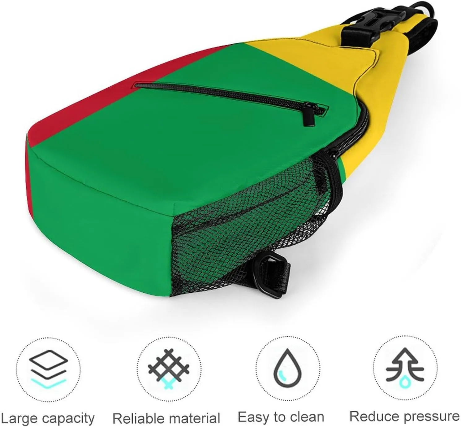 Haiti Flag Sling Bag Crossbody Chest Bag Shoulder Bag For Travel Hiking Cycling Camping