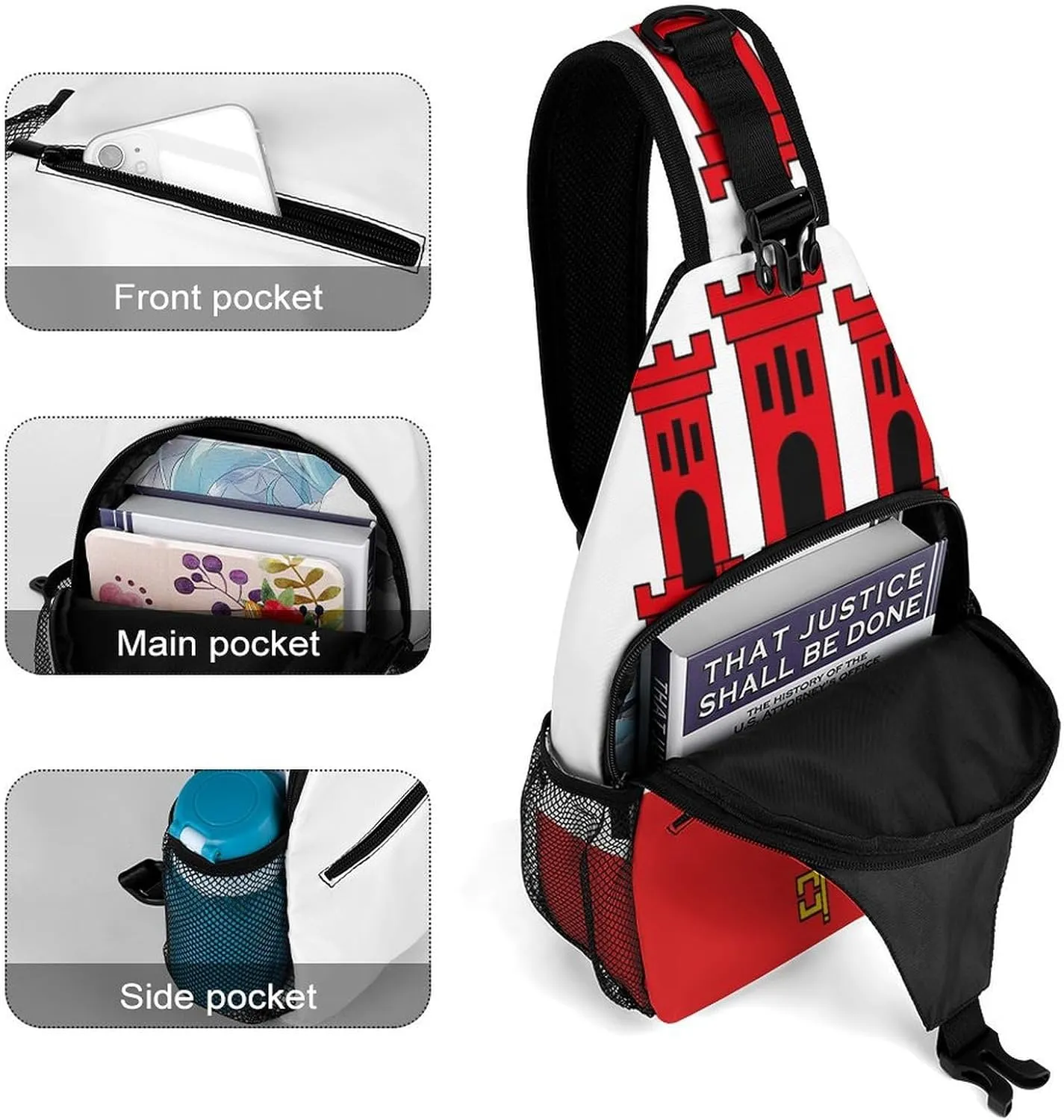 Haiti Flag Sling Bag Crossbody Chest Bag Shoulder Bag For Travel Hiking Cycling Camping