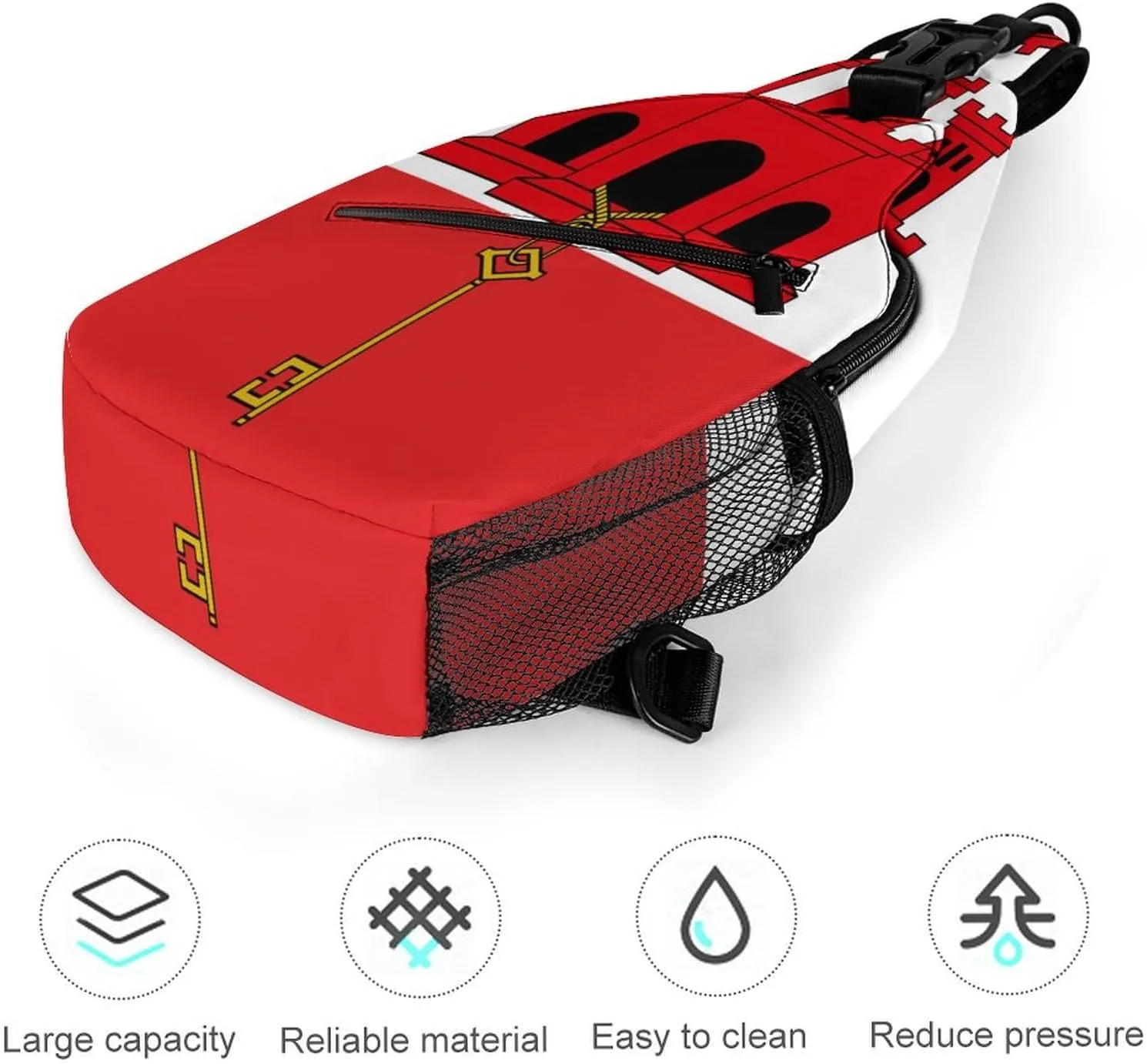 Haiti Flag Sling Bag Crossbody Chest Bag Shoulder Bag For Travel Hiking Cycling Camping