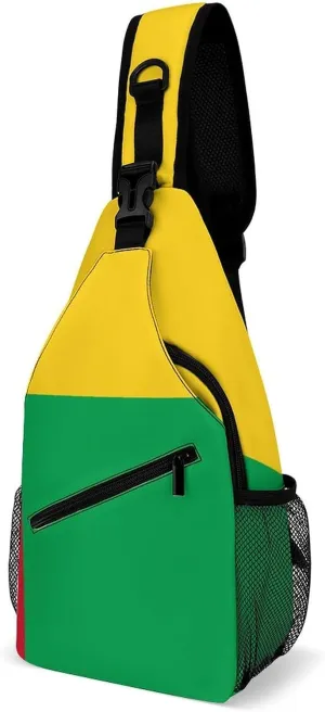 Haiti Flag Sling Bag Crossbody Chest Bag Shoulder Bag For Travel Hiking Cycling Camping