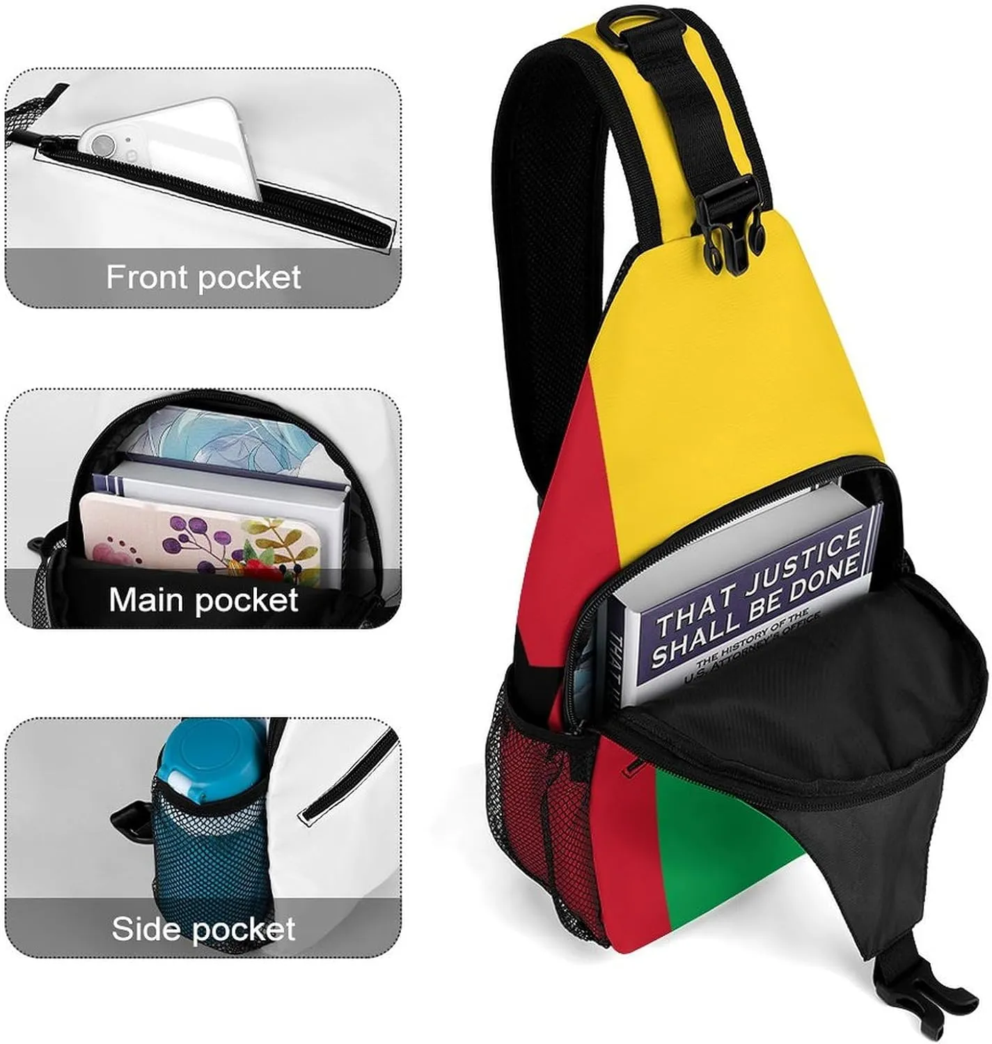 Haiti Flag Sling Bag Crossbody Chest Bag Shoulder Bag For Travel Hiking Cycling Camping