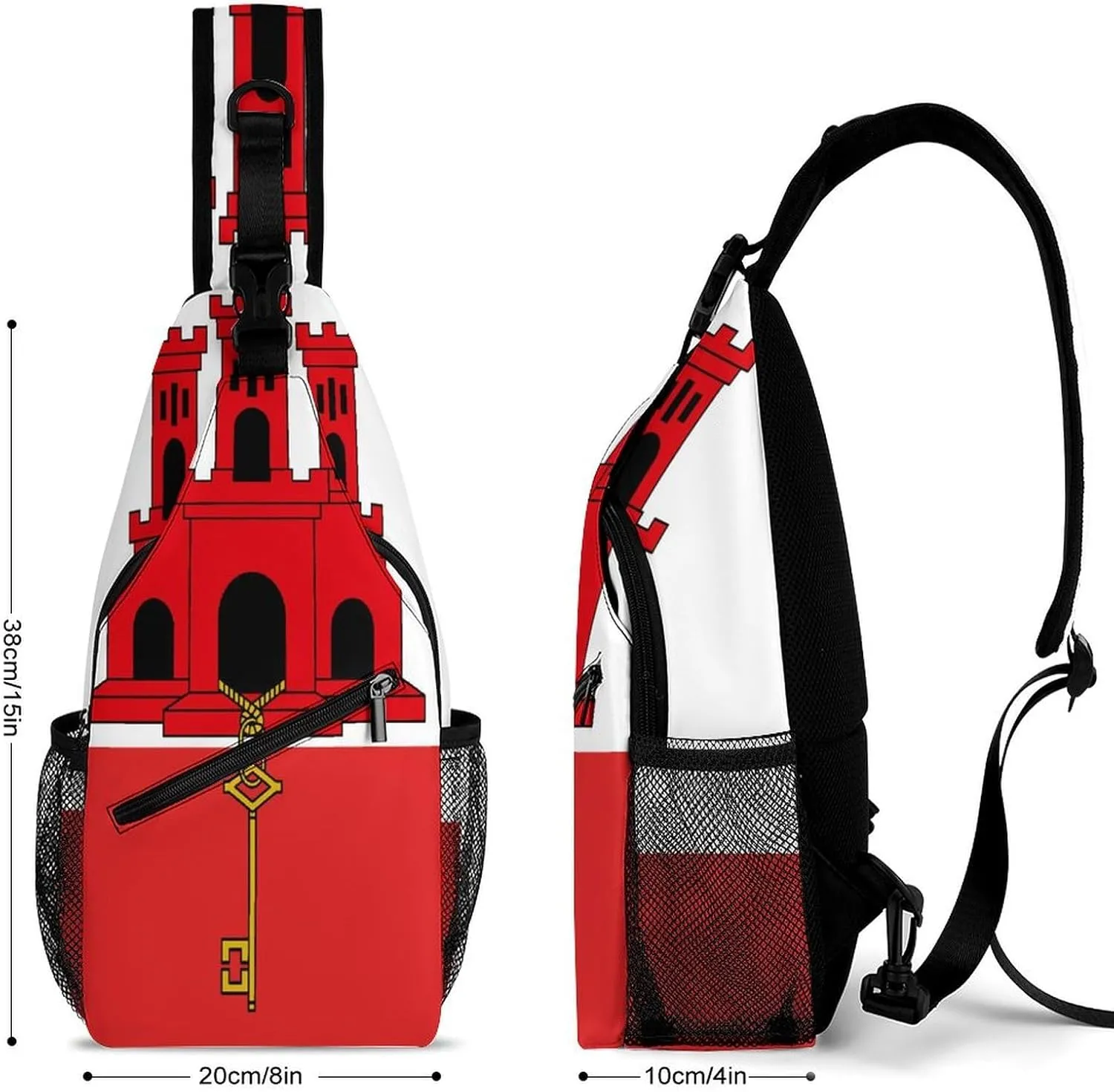 Haiti Flag Sling Bag Crossbody Chest Bag Shoulder Bag For Travel Hiking Cycling Camping