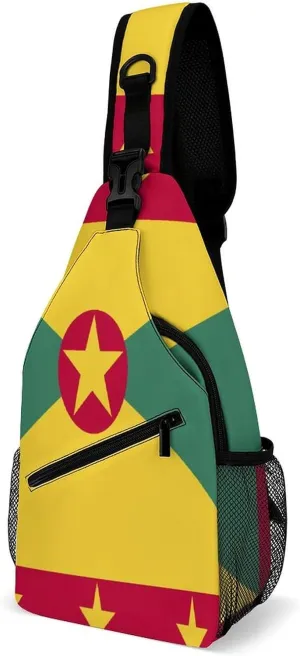 Haiti Flag Sling Bag Crossbody Chest Bag Shoulder Bag For Travel Hiking Cycling Camping