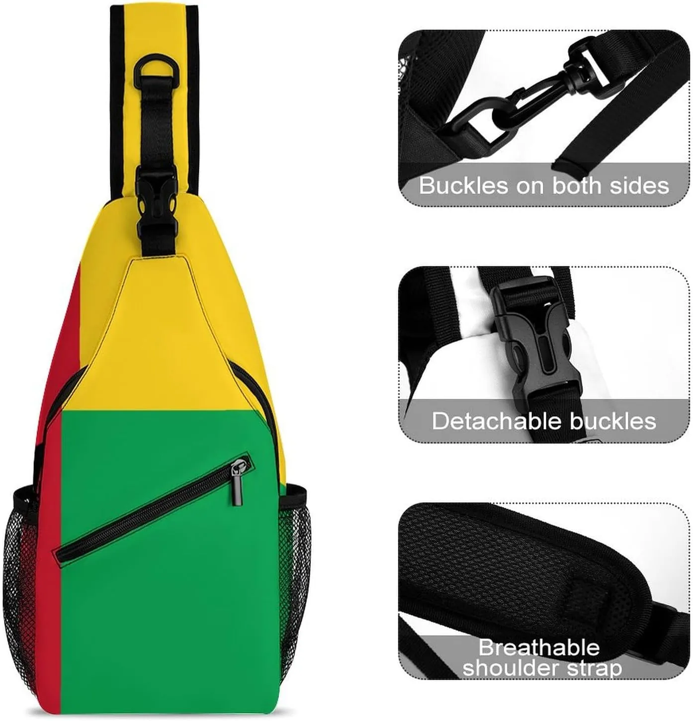 Haiti Flag Sling Bag Crossbody Chest Bag Shoulder Bag For Travel Hiking Cycling Camping