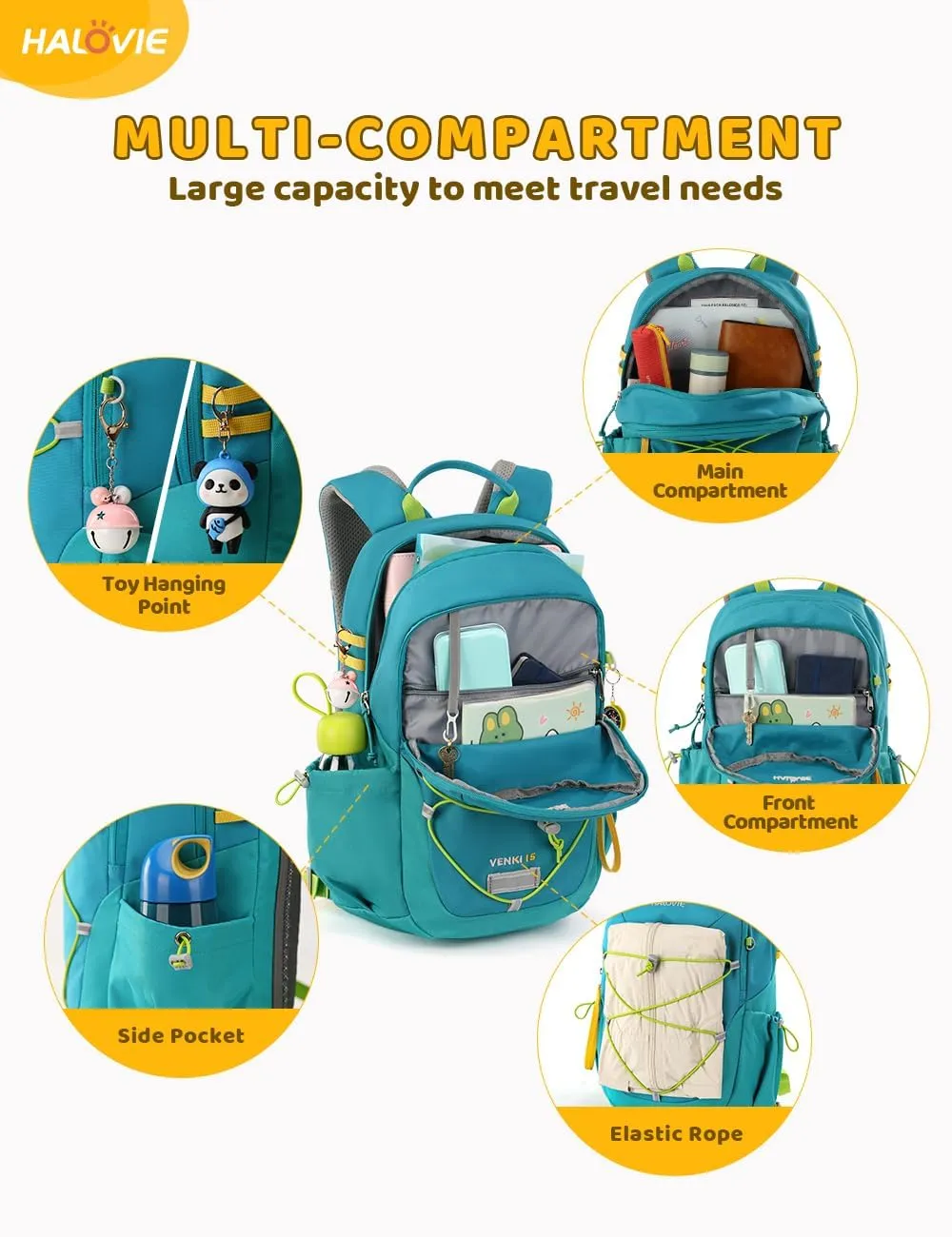 HALOVIE Kids Backpack Small Travel Backpacks Preschool Backpack Outdoor School Backpack Kindergarden Boys Girls