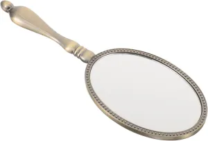 Handheld Mirror Portable Mirror Vanity Light Mirror Mirror Exquisite Design Vintage Mirror Hand Mirror for Makeup Compact Mirror Handle Vanity Mirror Decorate Miss Metal