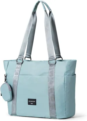 Hanke Laptop Tote - Lightweight Nylon Shoulder Bag for Work, Travel, Sports & Gym (Sky Blue)