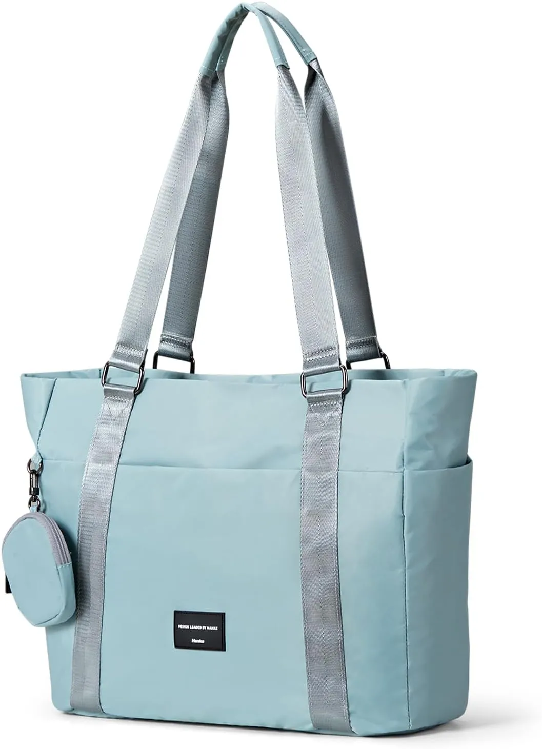 Hanke Laptop Tote - Lightweight Nylon Shoulder Bag for Work, Travel, Sports & Gym (Sky Blue)