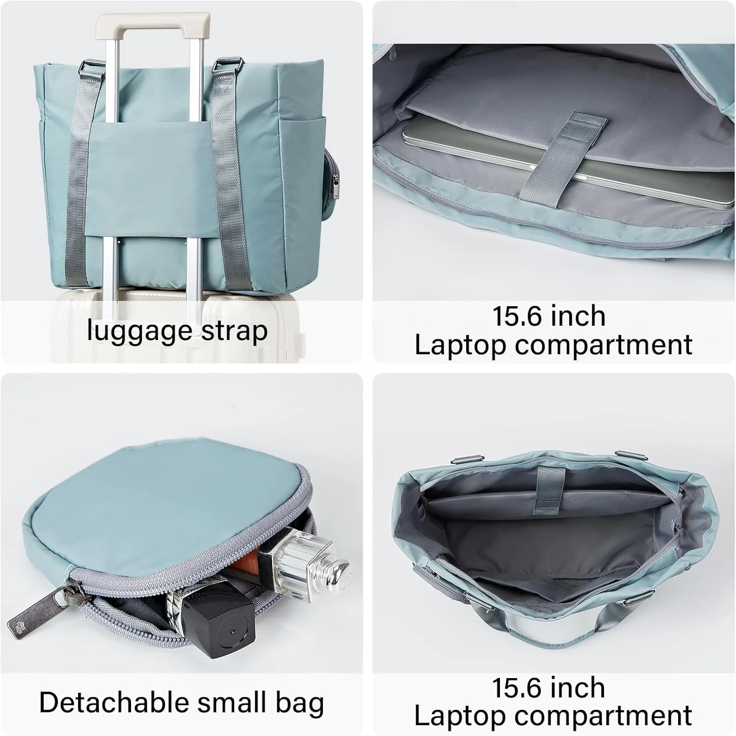 Hanke Laptop Tote - Lightweight Nylon Shoulder Bag for Work, Travel, Sports & Gym (Sky Blue)