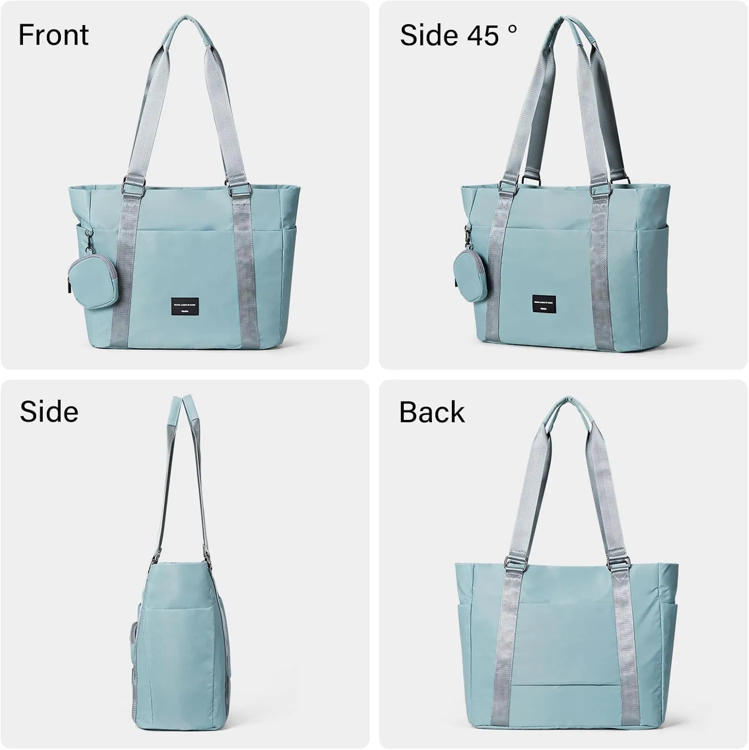 Hanke Laptop Tote - Lightweight Nylon Shoulder Bag for Work, Travel, Sports & Gym (Sky Blue)