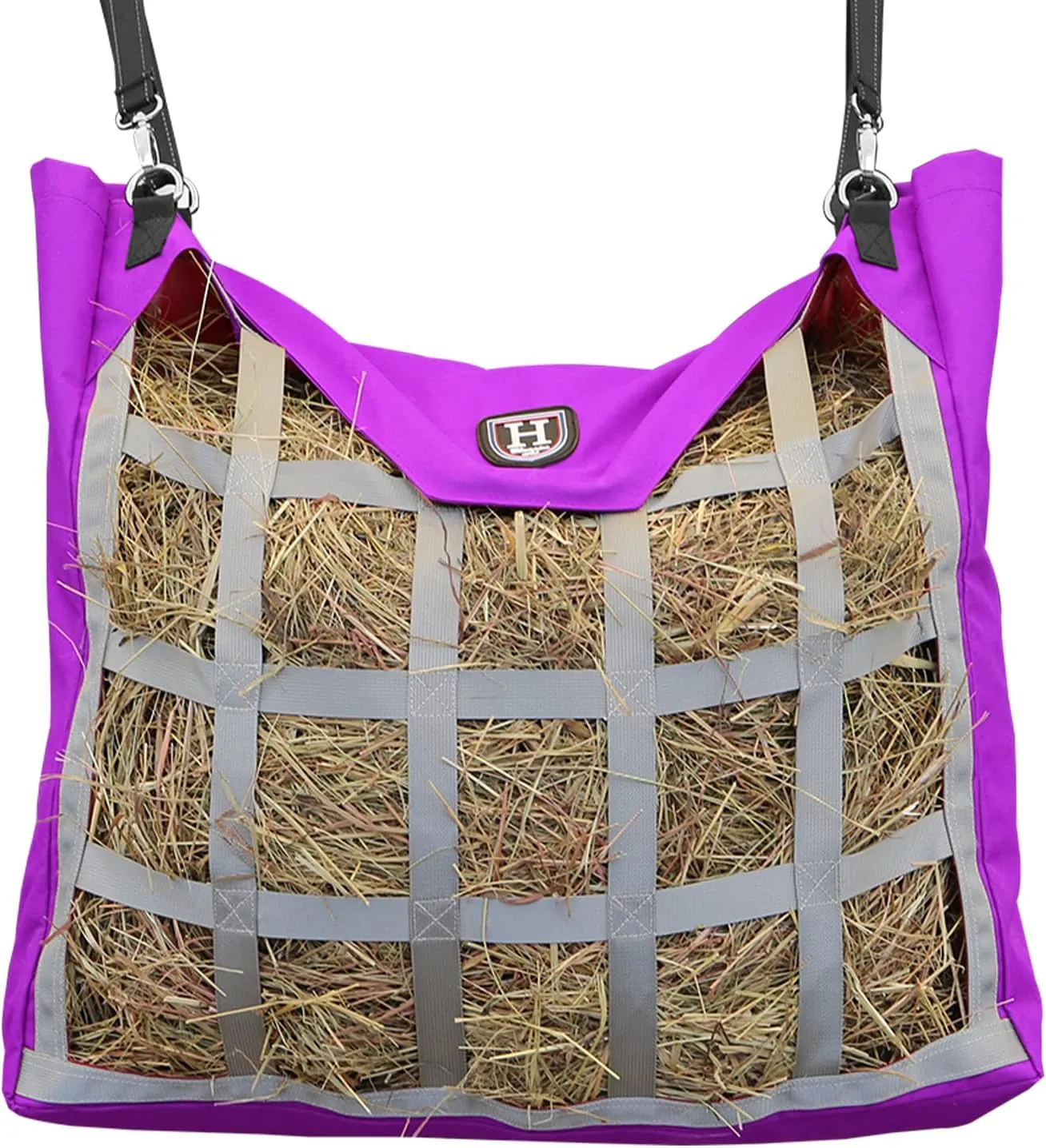 Harrison Howard Premium Durable Horse Hay Bag Slow Feed Hay Bag Waterproof Fabric Large Capacity Horse Tote - Purple