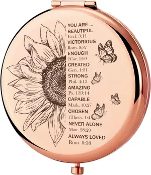 Healing Gifts Compact Mirror, Inspirational Christian Gifts for Women Mini Mirror, Appreciation Gifts, Religious Gifts Birthday Gifts for Women/Wife/Mom/Friends/Grandma/Sister