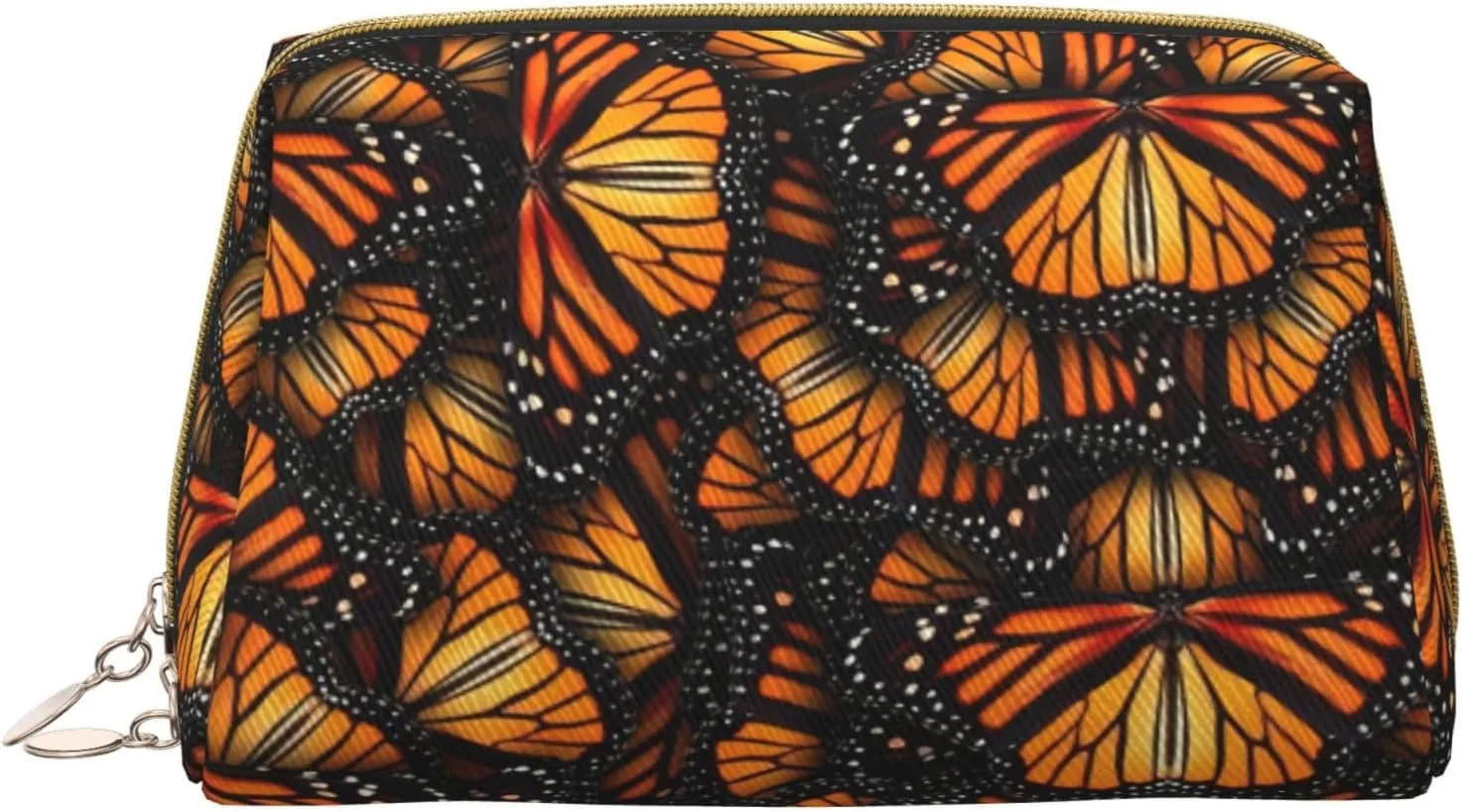 Heaps Of Orange Monarch Butterflies Toiletry Travel Bag, Portable Cosmetic Organizer For Women, On-The-Go