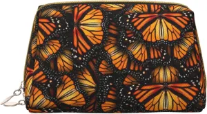 Heaps Of Orange Monarch Butterflies Toiletry Travel Bag, Portable Cosmetic Organizer For Women, On-The-Go