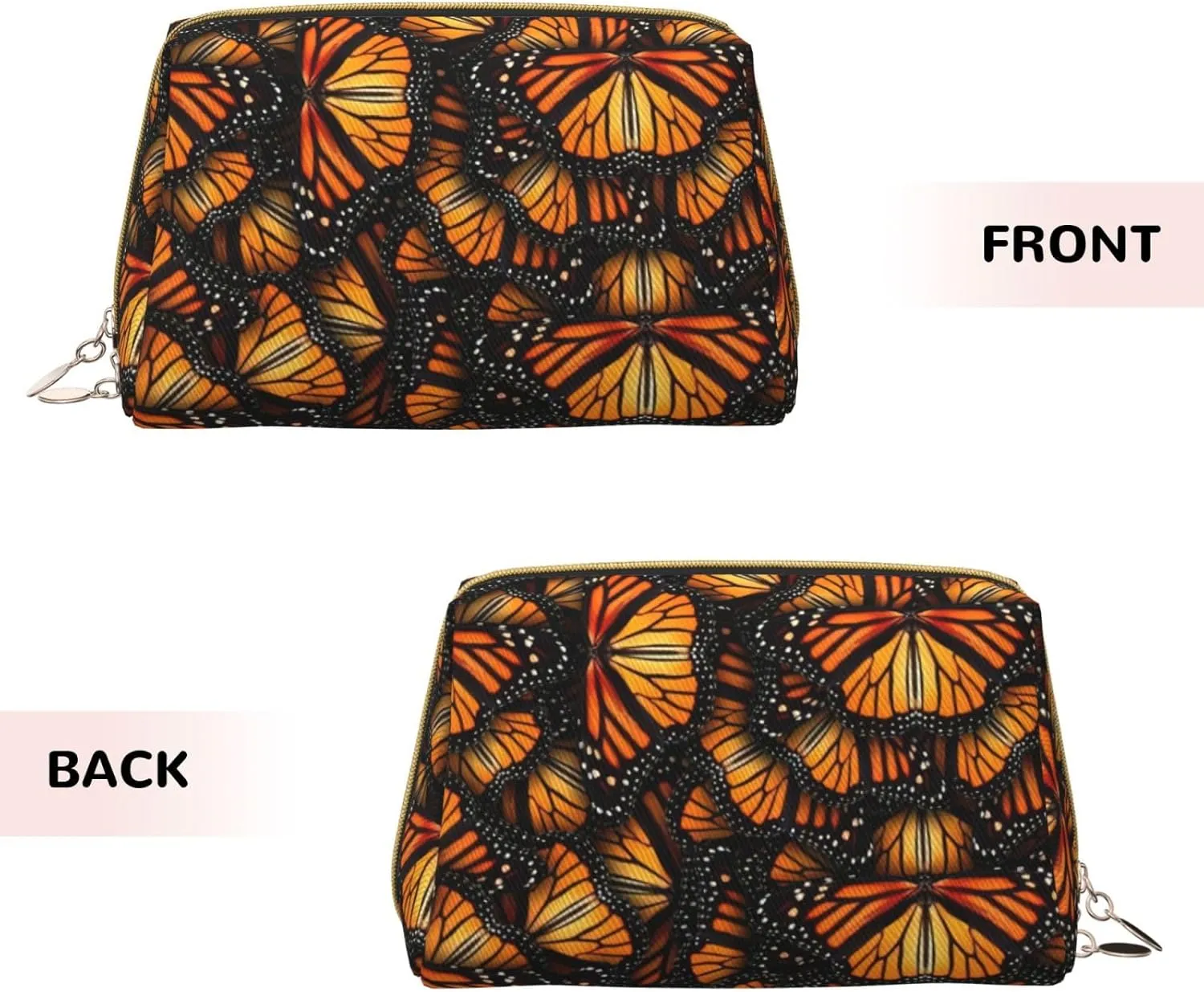Heaps Of Orange Monarch Butterflies Toiletry Travel Bag, Portable Cosmetic Organizer For Women, On-The-Go