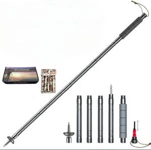 Height-Adjustable Portable Hiking Stick, Outdoor Multi-Functional Ease Assembleable Trekking Poles, Survival Tools in The Wild, Suitable for Outdoor Trekking, Adventures, Mountain Climbing