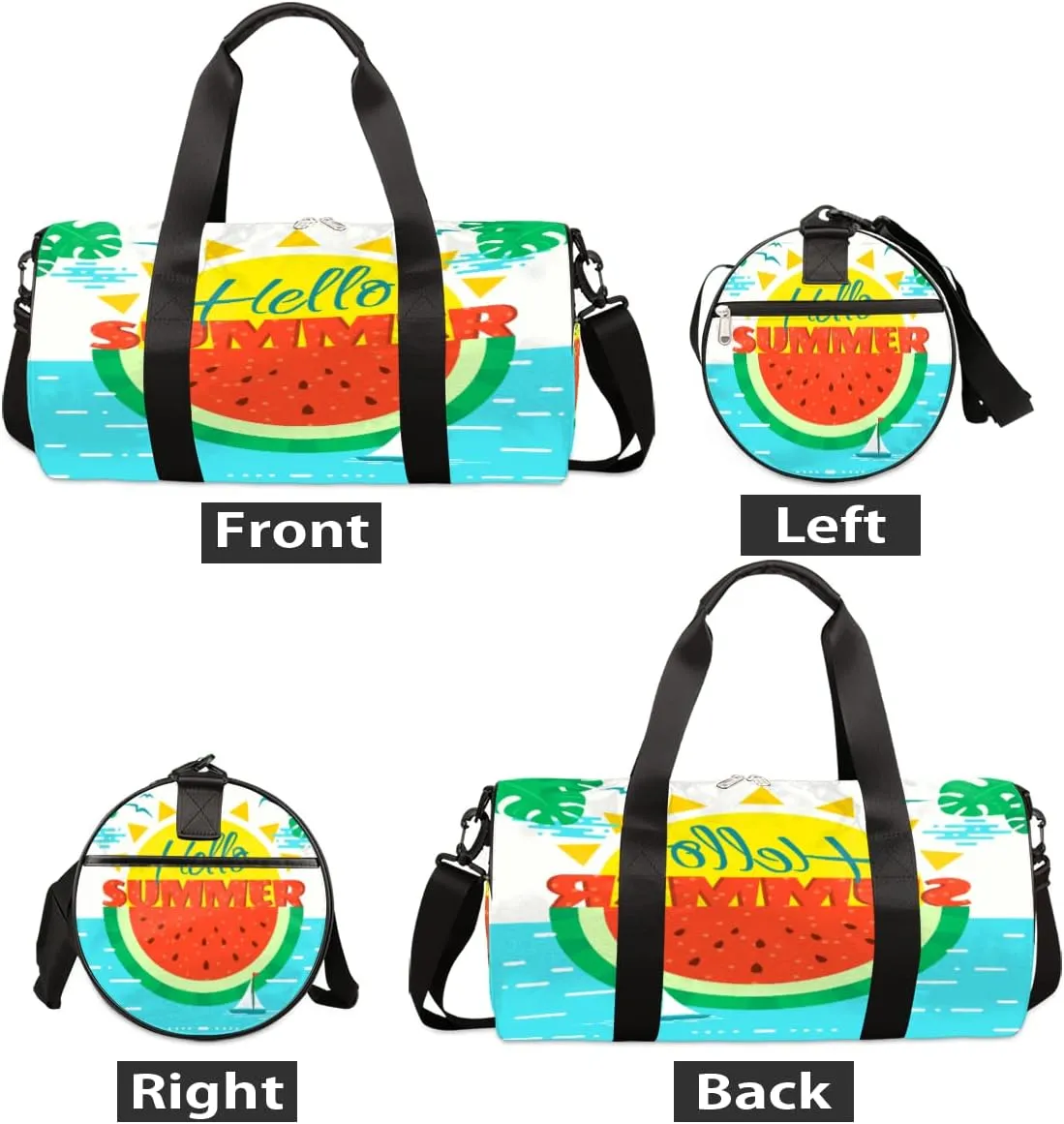 Hello Summer Beach Gym Bag Small Gym Duffel Bags for Men Women Overnight Weekender Bag Lightweight Sport Duffle Bag Carry On Gymbag