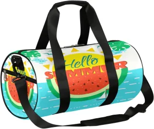 Hello Summer Beach Gym Bag Small Gym Duffel Bags for Men Women Overnight Weekender Bag Lightweight Sport Duffle Bag Carry On Gymbag